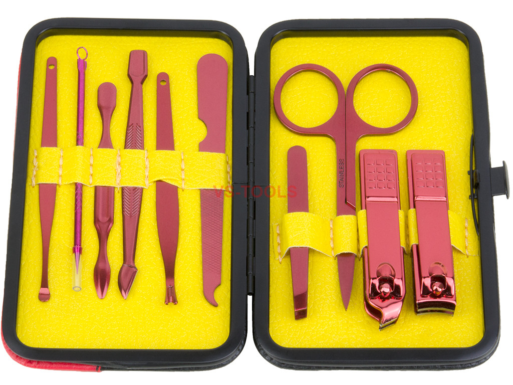 10Pcs Grooming Manicure Kit Nail Clippers Tools Travel Storage